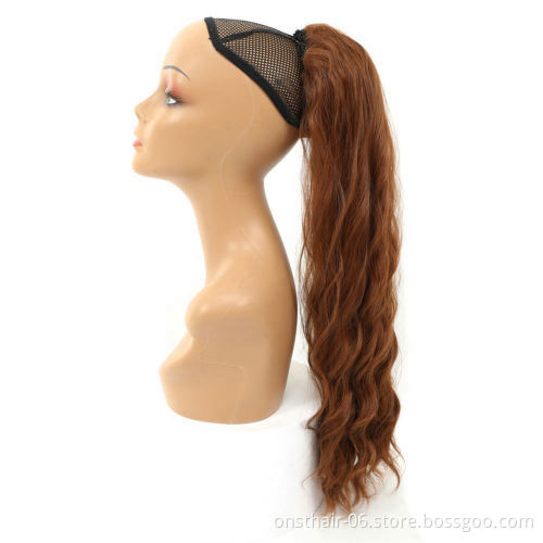 MYZYR Wave P,ony Tail Fake Hair Wavy Wrap Around Clip in Onytail Hair Extension Heat Resistant Synthetic Natural 18" ~24"long